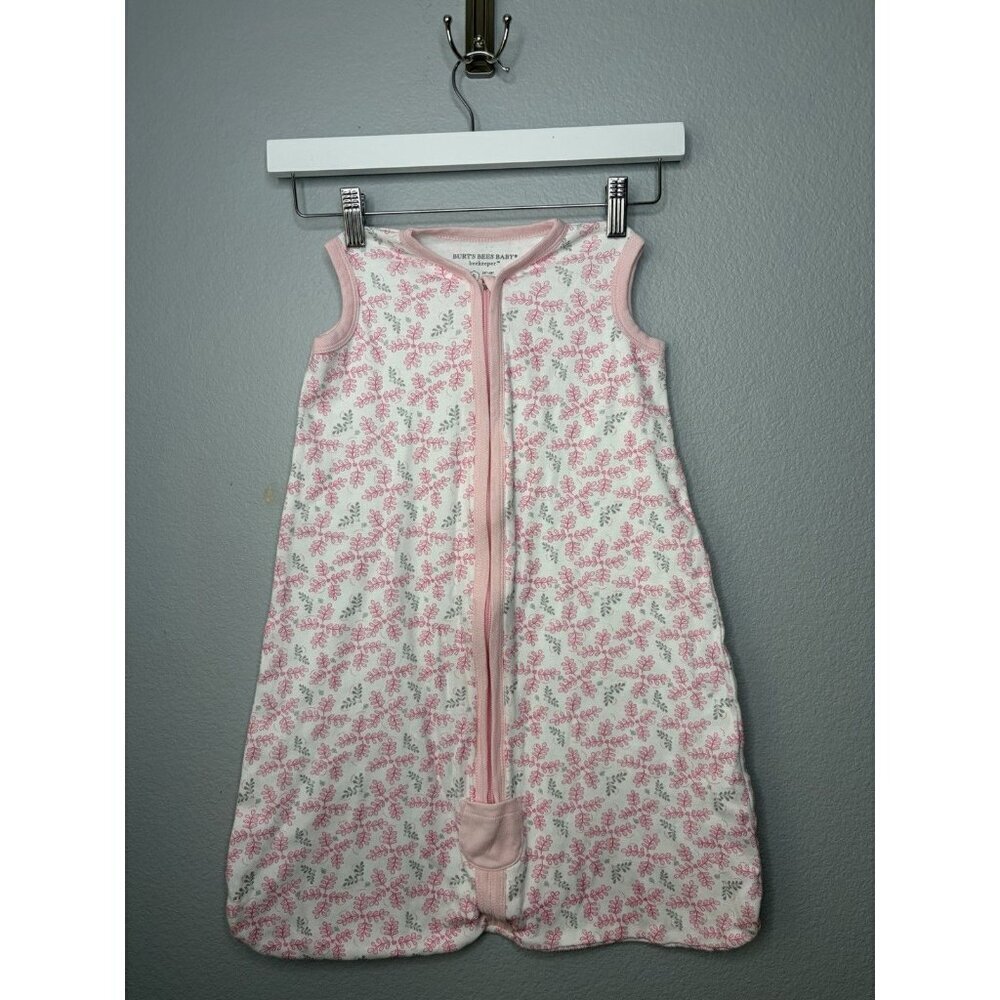 Burt’s Bees Baby Pink & White Floral Sleep Sack SMALL Bee Keeper 0-6 Month